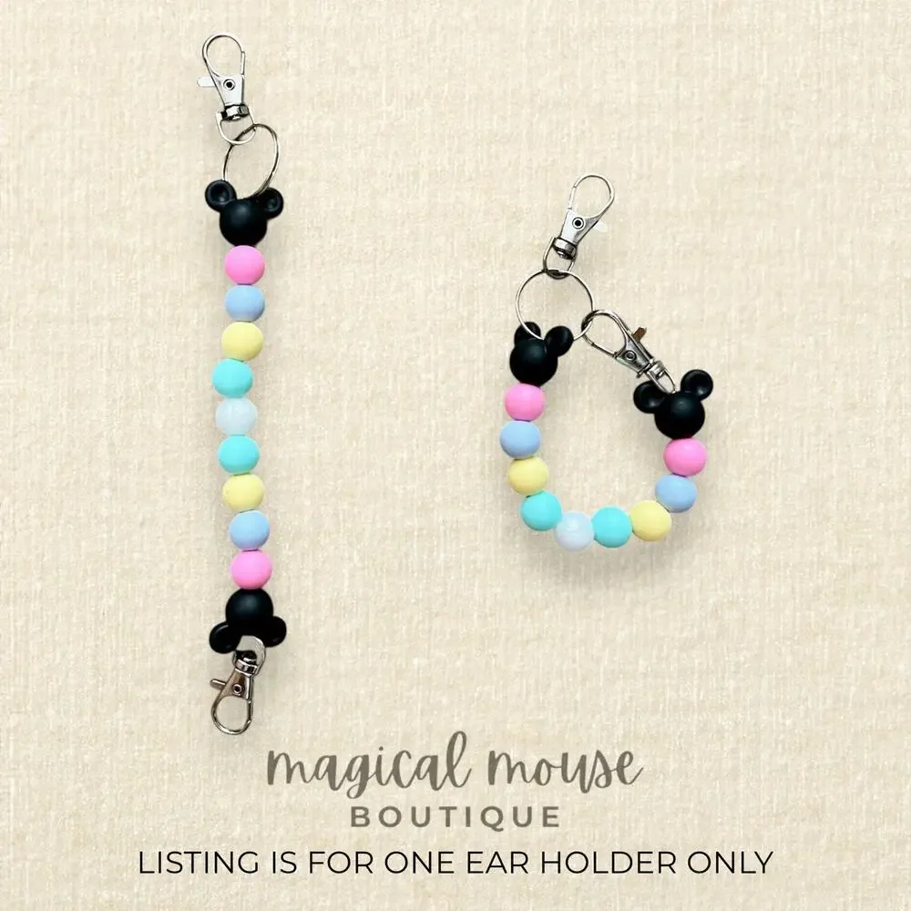 Pastel Rainbow Mouse Ear Holder | Minnie Ear Holder | Disney Park Bag Clip